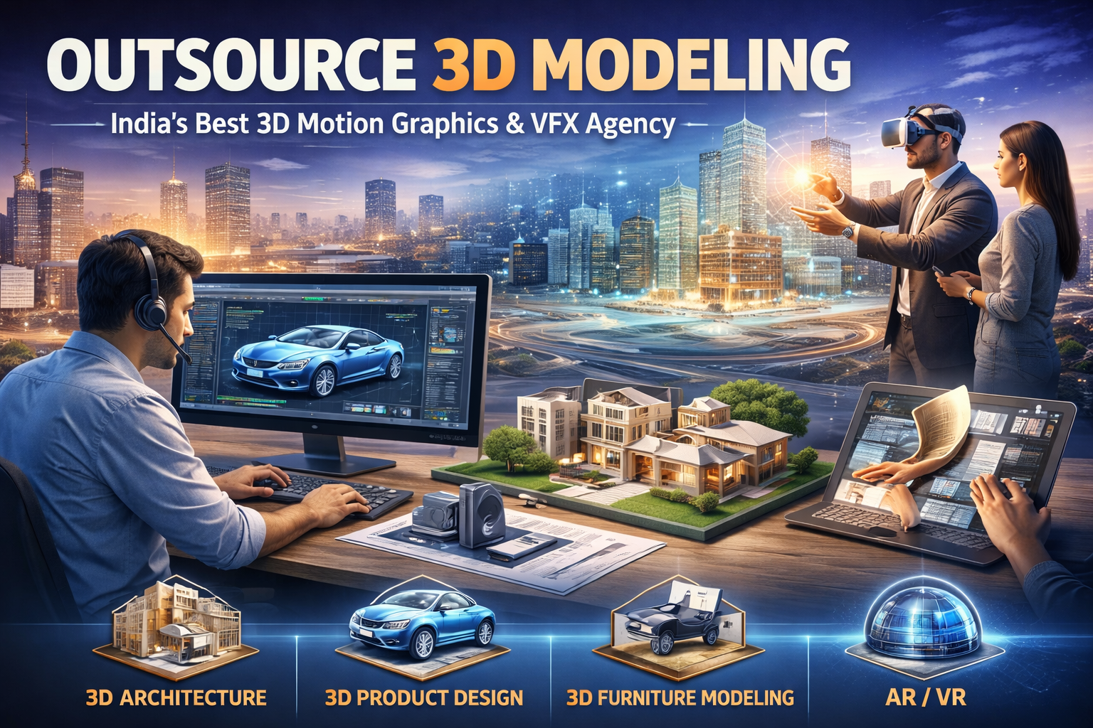 Outsource 3D Modeling: India’s Best 3D Motion Graphics and VFX Agency for Global Brands