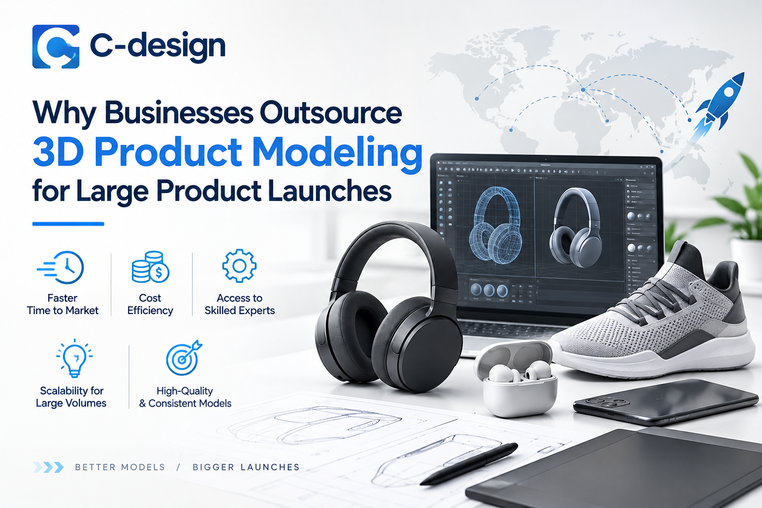 Why Businesses Outsource 3D Product Modeling for Large Product Launches